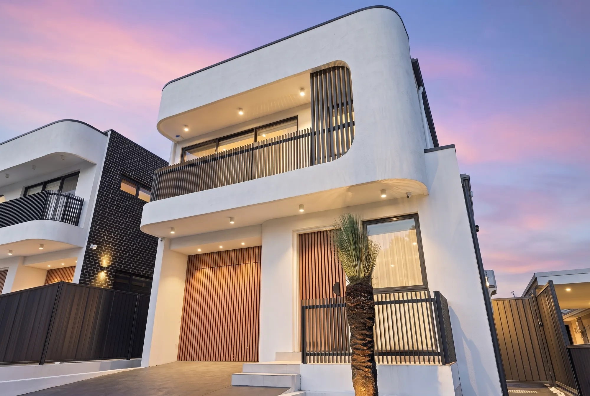 Guildford West home exterior at twilight, real estate photography Sydney